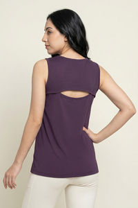 Zelocity Quick Dry Gym & Training Relaxed Tank Top - Purple Plumeria — thumbnail 2